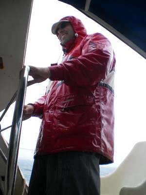 skipper sous la pluie